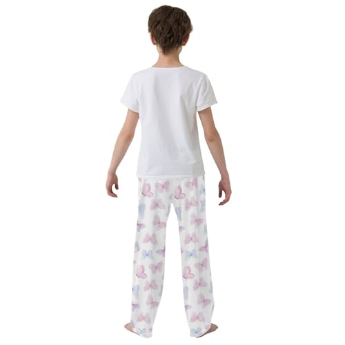 ZZKKO Cute Butterflies Watercolor Boys Pants for Kids Jogger Pants with Pockets S-XL3