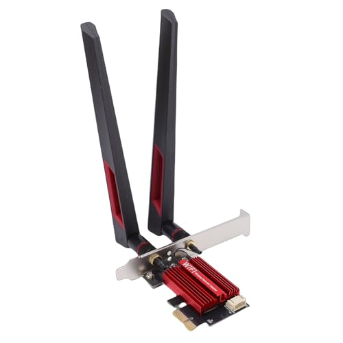 ASHATA Tarjeta Inalámbrica RTL8922 Pro WiFi 7, Tarjeta WiFi 2.4G 5G 6GHz para PC, hasta 6400Mbps, Adaptador de Red Inalámbrico de Escritorio con 2 Antenas de 10dBi para Wins 10/11