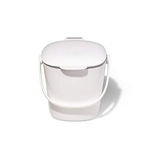 OXO Good Grips Komposteimer weiß – geruchsdichter Abfalleimer für die Küche – 2,8 l