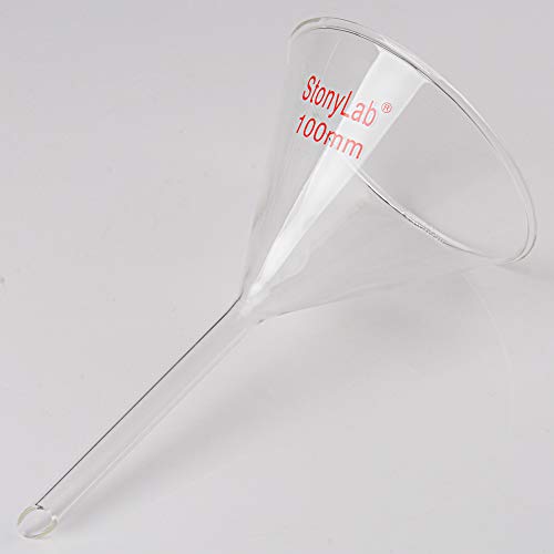Stonylab 1-Pack Glass Funnel, Heavy Wall Borosilicate Glass Funnel, 100Mm Diameter And 100Mm Stem Length #TOP5
