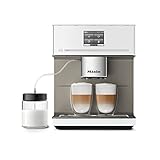 Miele CM 7550 CoffeePassion Kaffeevollautomat – OneTouch for Two, AromaticSystem, 10 Genießerprofile, DoubleShot, CupSensor, WLAN-fähig, automatische Entkalkung u. v. m. – Brillantweiß, 2,2 Liter