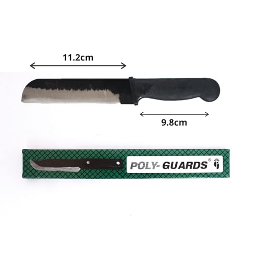 Image of POLYGUARDS Stainless Steel Kitchen Knives Set, Small Lightweight Round Edge, Black Handle, Pack of 2