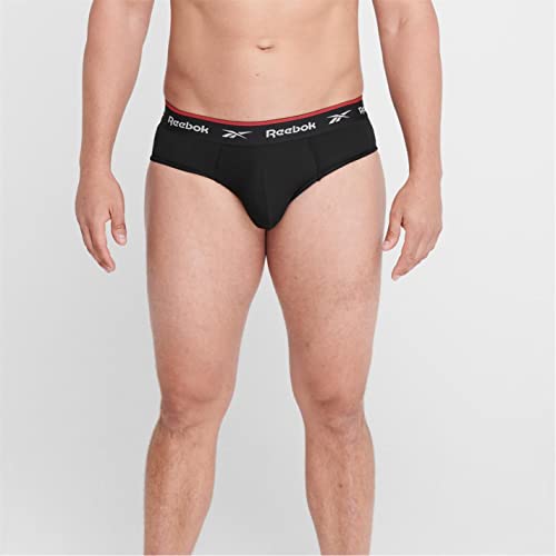 Reebok Wiggins Mens Briefs | Pack of 3 Sports Briefs, Breathable & Stretchable Underwear for Men | Underwear Multipack, Black, M – vue 2