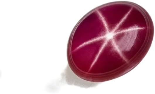 15 CT Natural Burma Star Ruby Gemstone | Deep Purplish-Red 6-Ray Asterism Oval Cabochon | Untreated 15x12x6 mm Ruby for Custom Jewelry & Collectors