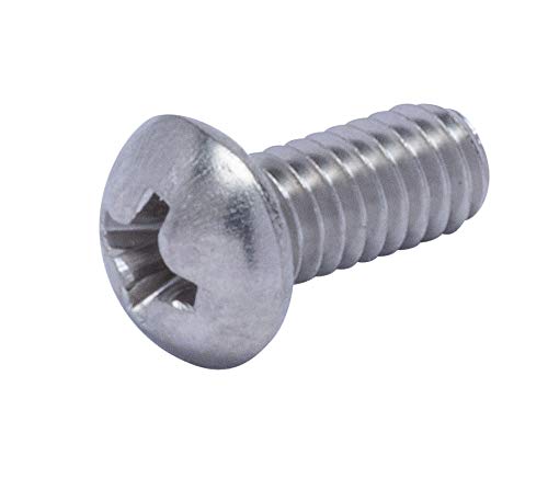 #8-32 X 3/8" Stainless Phillips Round Head Machine Screw, (100pc), Coarse Thread, 18-8 (304) Stainless Steel, by Bolt Dropper