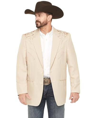 Scully Men's Floral Embroidered Sportcoat Big - P-916-BIG 50 REG US Sand