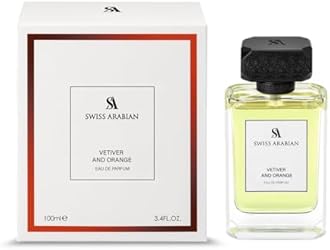 Swiss Arabian Vetiver and Orange for Men Woody Spicy Fragrance with Orange, Pepper, and Vetiver - 3.4 oz