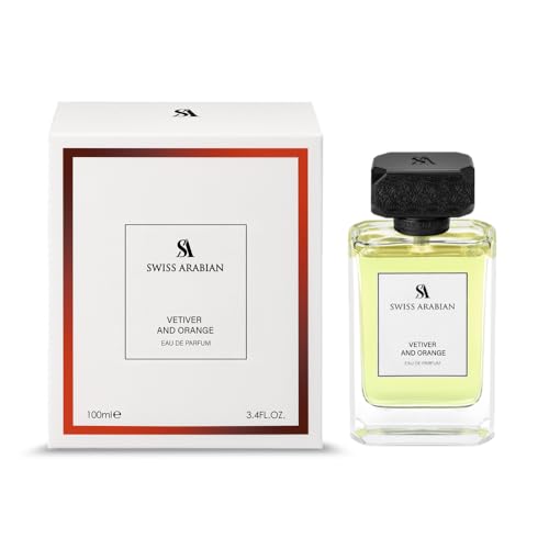 Swiss Arabian Vetiver and Orange for Men Woody Spicy Fragrance with Orange, Pepper, and Vetiver - 3.4 oz