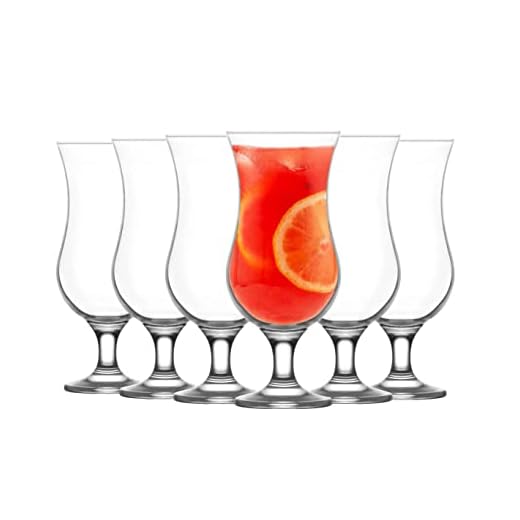 UNISHOP Set de 6 Copas de Cristal de 38cl de Capacidad, para Cóctel y Batidos, Aptas para Lavavajillas