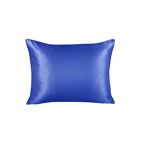 Image of BLISSFORD Luxury Satin Pillowcase with Zipper, King Size (1 Pack), Royal Blue (Silky Satin Pillow Case for Hair)