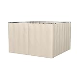 Outsunny 10' x 12' Universal Gazebo Sidewall Set with Panels, Hooks and C-Rings Included for Pergolas and Cabanas, Beige