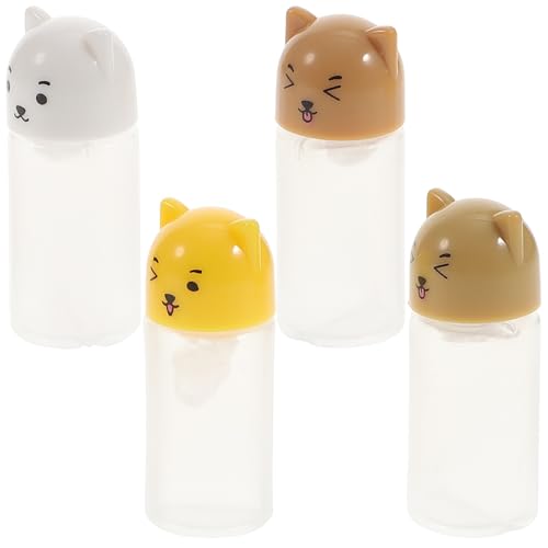 CATIEBYE Juego de 4 Mini Botellas de Salsa de Plástico para Condimentos, Fáciles de Limpiar y Portátiles para Almacenamiento en Cocina y Picnic Color Aleatorio