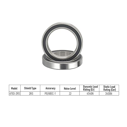 Focmkeas 6806-2RS 2 Pcs Deep Groove Ball Bearing 30×42×7Mm Double Black Rubber Shielded Ball Bearing Chrome Steel P0 Z2 Bearing thumb #2