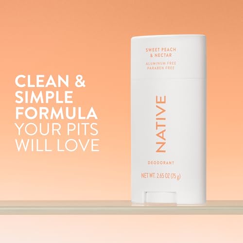 Image of Native Deodorant Contains Naturally Derived Ingredients, 72 Hour Odor Control, Deodorant for Women and Men, Aluminum Free, Sweet Peach & Nectar 2.65oz