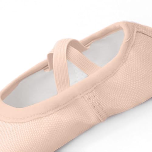 Canvas Ballet Shoes for Toddler Girls Soft Split Sole Ballet Slippers Lightweight Highly Stretch Yoga Dance Shoes4
