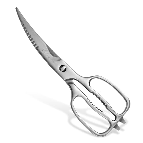 Sunnecko Heavy Duty Kitchen Scissors - Stainless Steel Kitchen Shears, Ultra Sharp Micro Serrated...