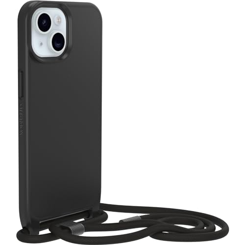 Coque avec MagSafe pour iPhone 15 anti chute avec collier réglable noir