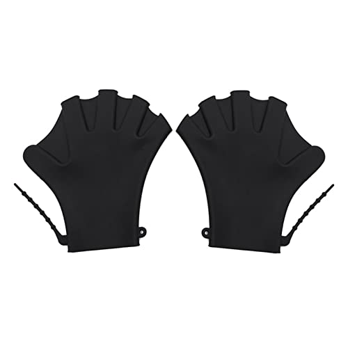 Guantes de natación Palmeados Fitness Resistencia al Agua Guantes de Entrenamiento Silicona Natación Buceo Guante Entrenamiento de natación Manoplas ( Color : Black )