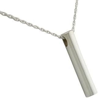 Slider Cylinder Pendant and Necklace for Ashes, Sterling Silver, Cremation Jewelry for Ashes