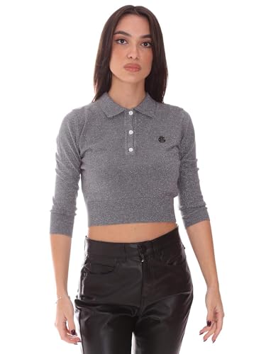 Polo femme argenté Gaelle Gbd8014 XS haut de gamme aux reflets métalliques d'exception