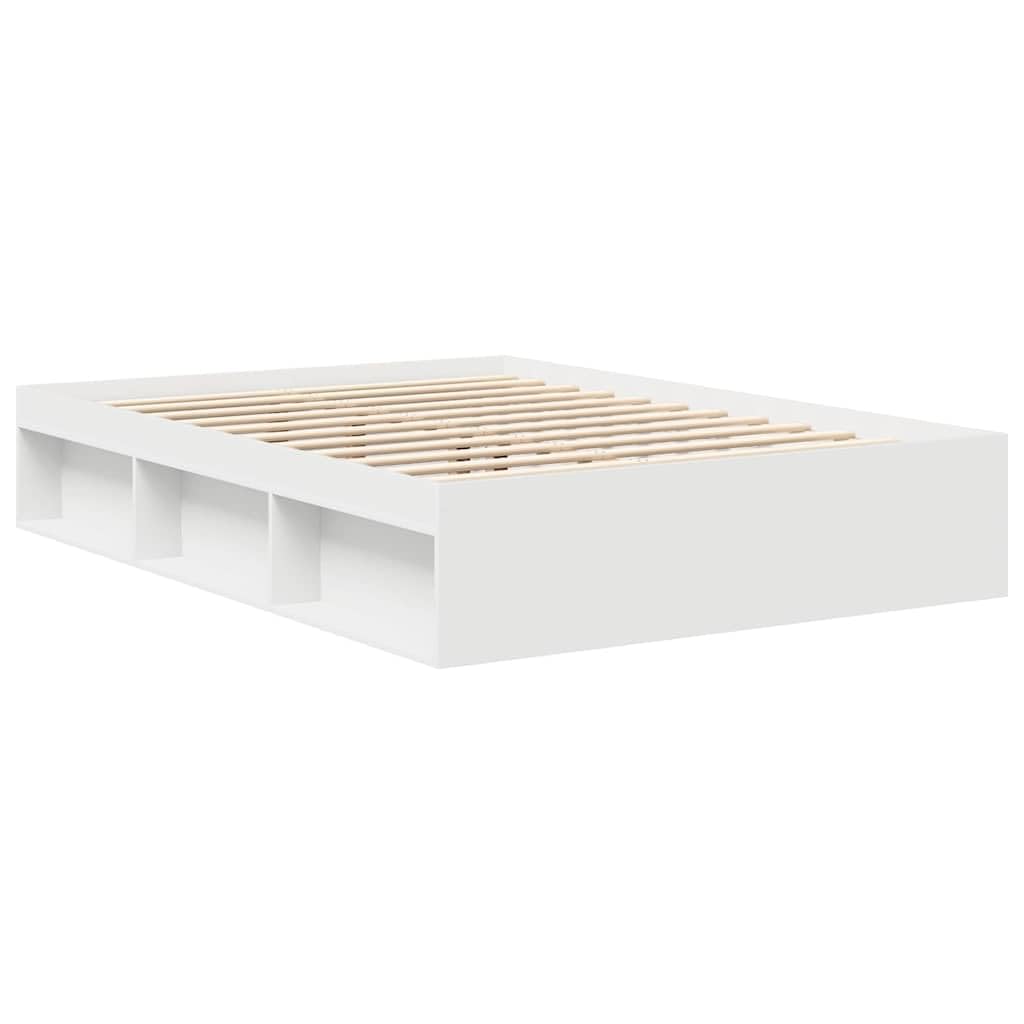 vidaXL Estructura de Cama, Somier con Almacenaje, Armazón Marco de Cama de Invitados, Mueble para Dormitorio Hogar, Blanca 140X200 cm