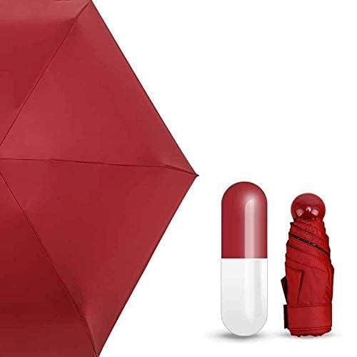 Image of Capsule Umbrella UV Protection Tablet Umbrella For Rain Windproof & Sun Protection Features, Double Layer 5 Folding Automatic Open Compact Capsule Case For Men Women Kids (Assorted Colour)