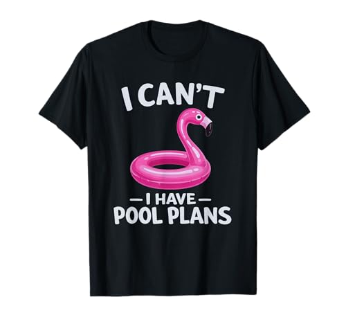 Plans de Piscine Amusants Flamant Rose Flotteur Vacances d'été Humour T-Shirt