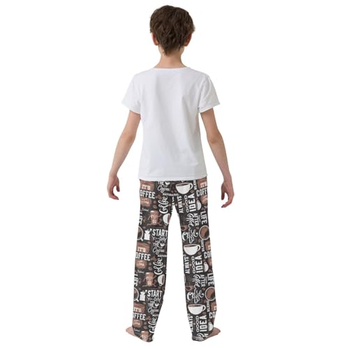ZZXXB Star Your Day with The Coffee Boys Long Pants Soft Trousers Elastic Waist Kids Lounge Bottoms with Pockets S-XL3