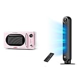 Nostalgia Retro Compact Countertop Microwave Oven - 0.7 Cu. Ft. - 700-Watts & Dreo Tower Fan for Bedroom, 24ft/s Velocity Quiet Floor Fan, 90° Oscillating Fans for Indoors
