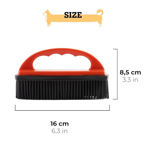 vitazoo Kleiderbürste zur Entfernung von Tierhaaren - Teppichbürste Auto Bürste Polsterbürste zur Tierhaarentfernung - weiche Textil Bürste für Katzen und Hundehaare - Rot