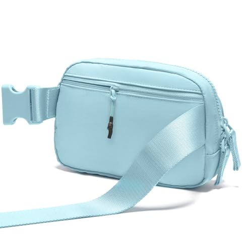Image of Belt Bag for Women Two-Way Zipper Fanny Pack Crossbody Bags for Women Fashion Waist Packs Cross Body Fanny Pack with Adjustable Strap Gifts for Teen Girls (Icing blue)