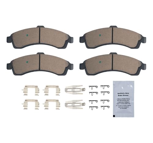 Image of HUSCH D882 Front Ceramic Brake Pads Kit Fit For Buick Rainier 2004-2005, For Chevrolet SSR 2003-2006, For GMC Envoy 2002-2005, For Isuzu Ascender 2003-2005, For Oldsmobile Bravada 2002-2004