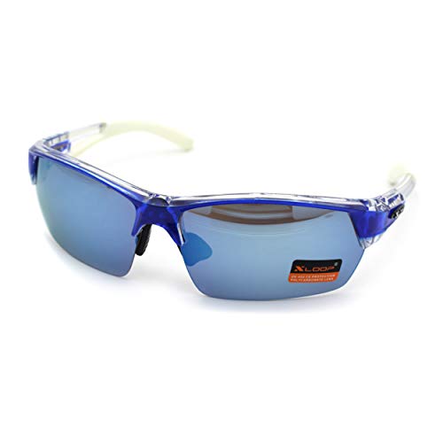 Mens Xloop Sport Half Rim Plastic Rectangular Sunglasses