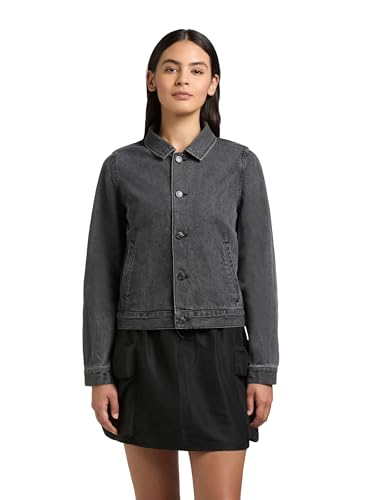 khujo Chaqueta vaquera para mujer, chaqueta de entretiempo ligera, chaqueta corta Renia, XS-XXL, gris oscuro, XXL