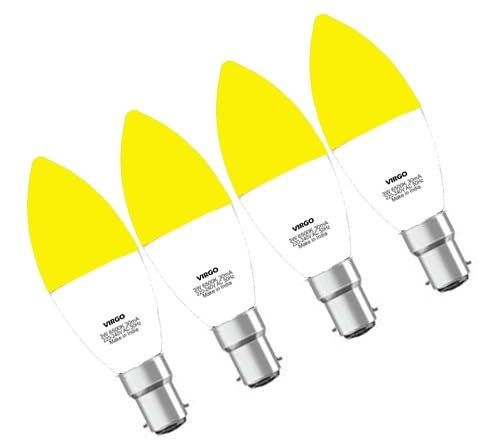 mrlight 2.5W Radiant Flame: The Dazzling Candle Bulb Luminary Glow: The Enchanting Candle Bulb Illuminara: The Brilliant (Yellow, Pack of 4)