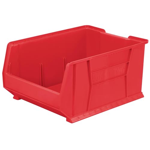 Akro-Mils 30289 Super-Size AkroBins Plastic Storage Bins, Space-Saving Stackable Bins for Garage, Classroom, Warehouse Organization, 24-Inch L x 18-Inch W x 12-Inch H, Red, 1-Pack