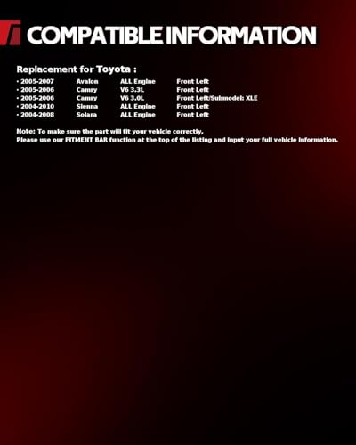 Image of Torchbeam Front Brake Caliper Left for Toyota 2004-2010 Sienna, Toyota 2005-2007 Avalon, Toyota 2004-2008 Solara, Toyota 2005-2006 Camry 3.0L, Front Left Caliper Replace # 19B2714