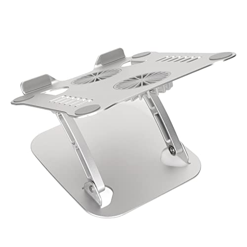 Base ergonómica para laptop de aleación de aluminio con 2 ventiladores miniatura 4