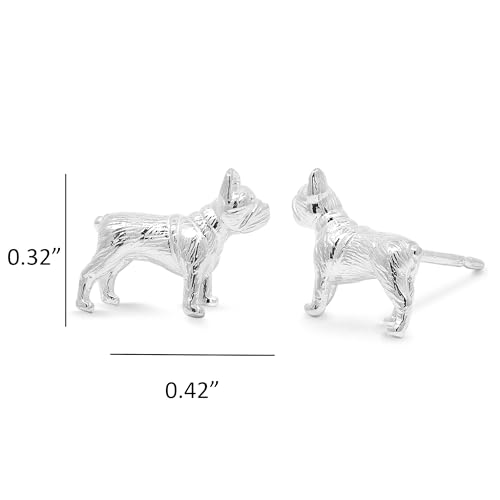 Boma Jewelry Sterling Silver French Bulldog Frenchie Dog Stud Earrings4