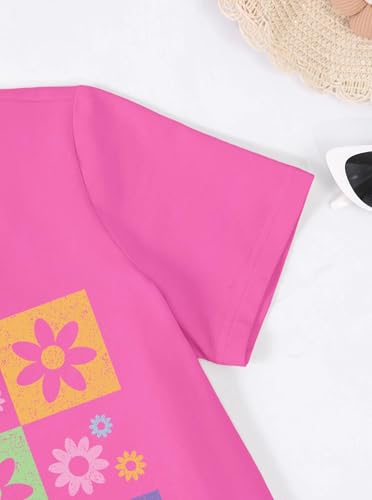 Image of Girls' Graphic Tees Summer Cute Tops Casual Short Sleeve Crew Neck T Shirts