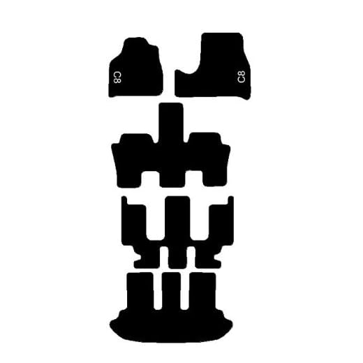 Citroen C8 Alfombras negros para coche, juego completo de alfombras de moqueta sobre tamaño con bordado de hilo Bianco