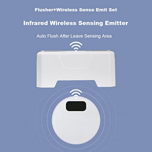 2023 Upgraded Touchless Toilet Flush Kit, Automatic Toilet Flusher, Hands Free External Infrared Sensor Toilet Flusher, IPX5 Waterproof Automatic Flusher for Toilets for Home and Public Use (1 SET)