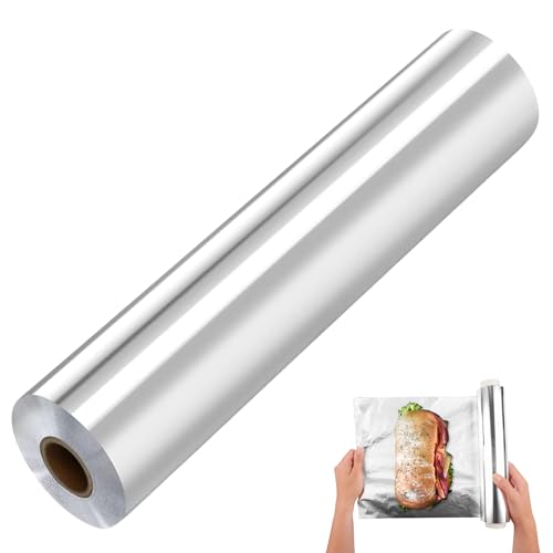 Papel de aluminio extra resistente, papel de plata para conservar alimentos, Rollo de papel de aluminio, fácil de cortar, extra resistente, 29 cm de ancho x 30 m de largo, 1 unidad