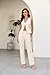 2 Piece Blazer Set for Women Dressy Fashion Backless Vest Tops and Pant Suit Business Formal Office Work Outfits Beige M