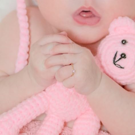 Baby’s First Diamond Ring – Handmade Solid 18K and Platinum Real Diamond Baby Ring, Newborn Size for Baby Girl, Perfect Gift or Keepsake4