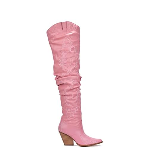 Cape Robbin Kelsey-30 Rock Star Western Pointed Slouchy Over Knee Thigh Boot Pink sz: 10