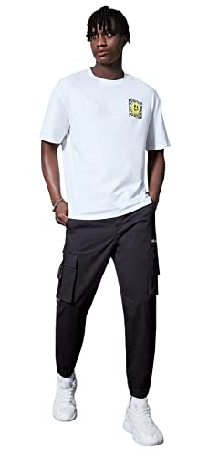 Image of DENIMHOLIC Oversized Drop Shoulder T-Shirt for Men - Baggy Printed Tshirt