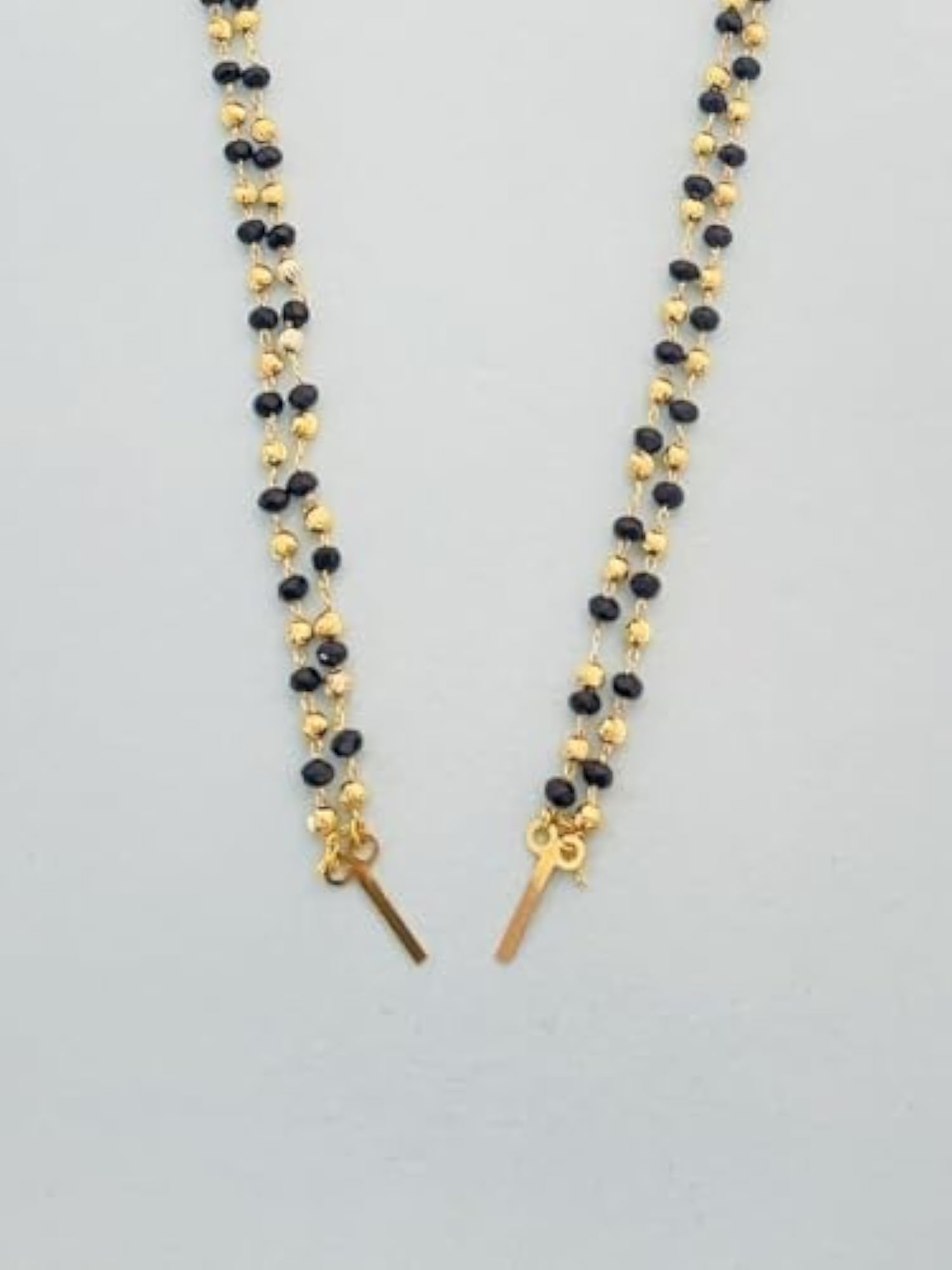 Women's Long Indian Style Mangalsutra with Black Beads