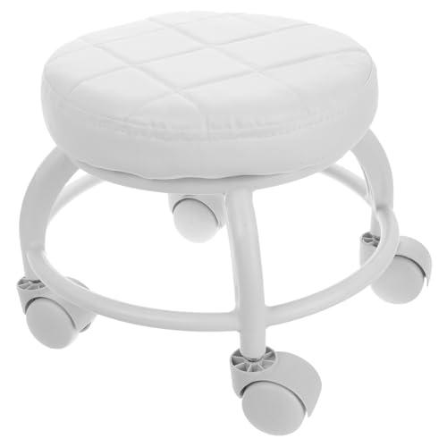 Ipetboom Rolling Stool for Home Massage Low Stool with Pu Cushion Wheels Perfect for Nail Spa