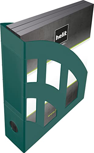 helit H2661052 - Stehsammler „the green bridge“, DIN A4-C4, aus Recycling-Kunststoff Blauer Engel zertifiziert, grün, 4 Stück